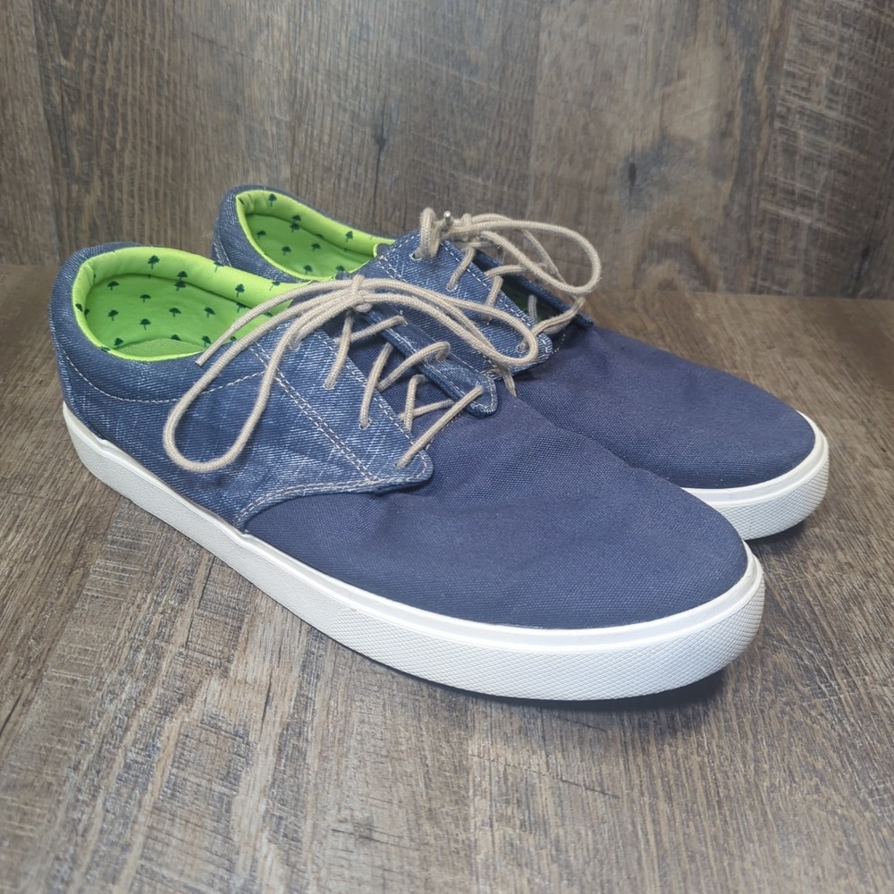 Crocs Men's Size 12 Dual Croc Comfort Citilane Canvas Sneakers Blue Lace Up